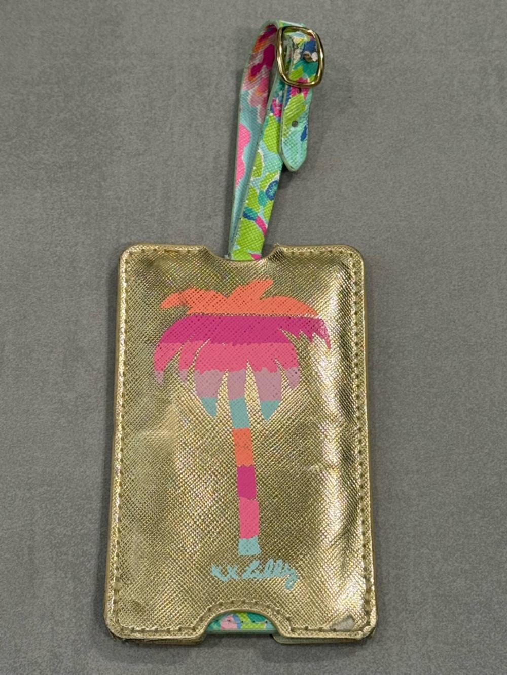 Lilly Pulitzer Catch the Wave - Gold Palm Tree Luggage Tag